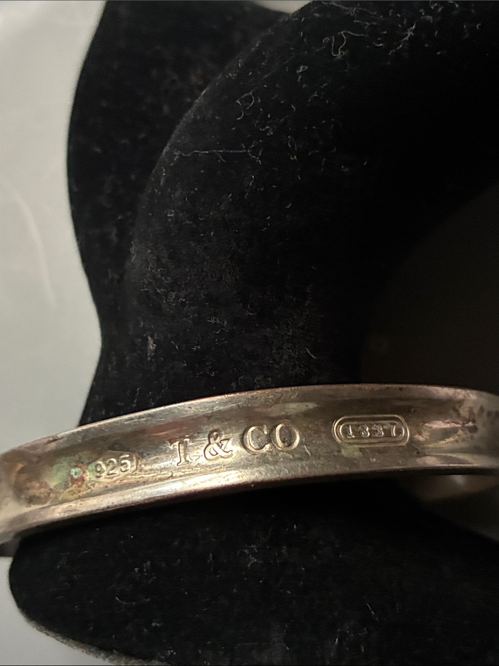 Tiffany & Co. Sterling Silver Engraved Concave Bracelet